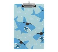 Lyfthologen A4 Clip Board, Cool Animated Shark Clipboard, Acrylic Clipboards for Office, School