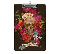 Lyfthologen A4 Clip Board, Day of The Dead Clipboard, Acrylic Clipboards for Office, School