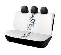 Lyfthologen Car Back Seat Cover, Colorful Music Notes Car Seat Cover, Universal Seat Covers Set for Most Cars Trucks SUVs