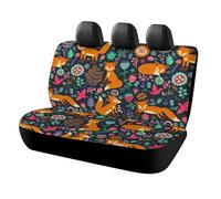 Lyfthologen Car Back Seat Cover, Cute Fox Floral Car Seat Cover, Universal Seat Covers Set for Most Cars Trucks SUVs