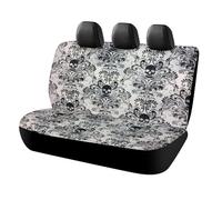 Lyfthologen Car Back Seat Cover, Gothic Skull Damask Scary Halloween Car Seat Cover, Universal Seat Covers Set for Most Cars Trucks SUVs