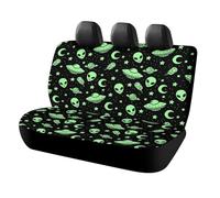 Lyfthologen Car Back Seat Cover, Green Alien Moon UFO Car Seat Cover, Universal Seat Covers Set for Most Cars Trucks SUVs