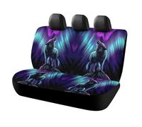 Lyfthologen Car Back Seat Cover, Wolves Howl in The Northern Lights Car Seat Cover, Universal Seat Covers Set for Most Cars Trucks SUVs