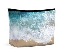 Lyfthologen Cosmetic Bag, Beautiful Ocean Waves Makeup Bag, Portable Toiletry Bag with Zipper for Daily Use, Travel