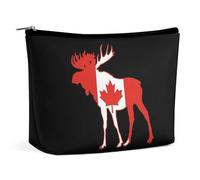 Lyfthologen Cosmetic Bag, Canada Deer Makeup Bag, Portable Toiletry Bag with Zipper for Daily Use, Travel