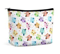 Lyfthologen Cosmetic Bag, Cute Owl Funny Owl Pattern Makeup Bag, Portable Toiletry Bag with Zipper for Daily Use, Travel