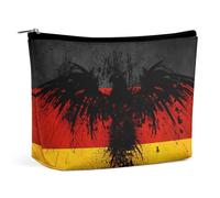 Lyfthologen Cosmetic Bag, Germany Flag Eagle Makeup Bag, Portable Toiletry Bag with Zipper for Daily Use, Travel