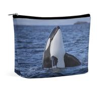 Lyfthologen Cosmetic Bag, Killer Whales Orca Makeup Bag, Portable Toiletry Bag with Zipper for Daily Use, Travel