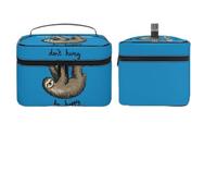 Lyfthologen Cosmetic Bag, Lazy Sloth Makeup Bag, Leather Travel Toiletry Bag for Women