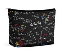 Lyfthologen Cosmetic Bag, Math Linear Mathematics Education Makeup Bag, Portable Toiletry Bag with Zipper for Daily Use, Travel
