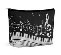 Lyfthologen Cosmetic Bag, Piano Key Notes Makeup Bag, Portable Toiletry Bag with Zipper for Daily Use, Travel
