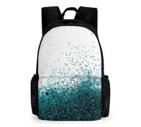 Lyfthologen Daypack, Glitter Blue Teal Backpack, Rucksack with Pockets for Hiking Camping Travel