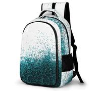 Lyfthologen Daypack, Glitter Blue Teal Backpack, Rucksack with Pockets for Hiking Camping Travel