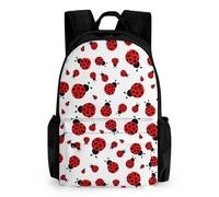 Lyfthologen Daypack, Ladybugs Pattern Infinite Speckled Backpack, Rucksack with Pockets for Hiking Camping Travel