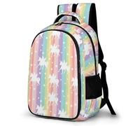 Lyfthologen Daypack, Unicorn Pattern Rainbow Backpack, Rucksack with Pockets for Hiking Camping Travel