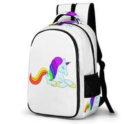 Lyfthologen Daypack, Unicorn Rainbow Cute Backpack, Rucksack with Pockets for Hiking Camping Travel