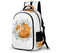 Lyfthologen Daypack, Watercolor Foxes Backpack, Rucksack with Pockets for Hiking Camping Travel