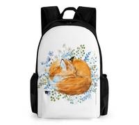 Lyfthologen Daypack, Watercolor Foxes Backpack, Rucksack with Pockets for Hiking Camping Travel
