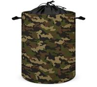Lyfthologen Drawstring Laundry Hamper, Army Camouflage Laundry Basket, Washing Basket with Handle