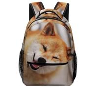 Lyfthologen Durable Oxford Cloth Casual Daypack, Smile Shiba Inu Backpack, College Bag for Boys, Girls, Travel, Sports