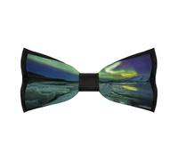 Lyfthologen Men's Pre-Tied Bow Tie,Beautiful Northern Lights Bow Tie, Adjustable Neck Bowtie for Parties