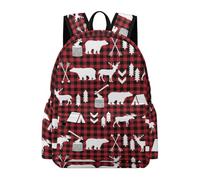 Lyfthologen Rucksack, Buffalo Plaid Woodland Christmas Backpack, Casual Daypack for Outdoors,Sport,Travel