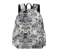Lyfthologen Rucksack, Gothic Skull Damask Scary Halloween Backpack, Casual Daypack for Outdoors,Sport,Travel