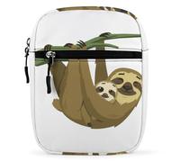 Lyfthologen Shoulder Bag, Cute Rainforest Sloth Crossbody Bag, Multi Purpose Small Satchel for Work Business Travel