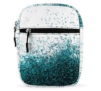 Lyfthologen Shoulder Bag, Glitter Blue Teal Crossbody Bag, Multi Purpose Small Satchel for Work Business Travel