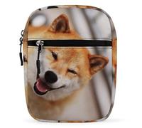 Lyfthologen Shoulder Bag, Smile Shiba Inu Crossbody Bag, Multi Purpose Small Satchel for Work Business Travel