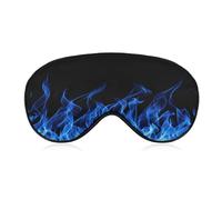 Lyfthologen Smooth Fabric Eye Mask, Blue Burning Flame Sleep Mask, Sleeping Eye Mask with Adjustable Headband for Men, Women