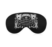Lyfthologen Smooth Fabric Eye Mask, Cat Skull Head Witch Board Black Gothic Sleep Mask, Sleeping Eye Mask with Adjustable Headband for Men, Women