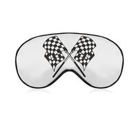 Lyfthologen Smooth Fabric Eye Mask, Checkered Flags Race Flag Sleep Mask, Sleeping Eye Mask with Adjustable Headband for Men, Women