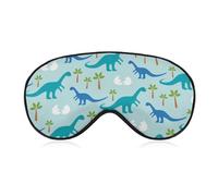 Lyfthologen Smooth Fabric Eye Mask, Cute Anime Dinosaurs Sleep Mask, Sleeping Eye Mask with Adjustable Headband for Men, Women