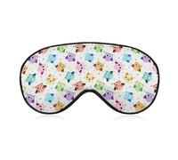Lyfthologen Smooth Fabric Eye Mask, Cute Owl Funny Owl Pattern Sleep Mask, Sleeping Eye Mask with Adjustable Headband for Men, Women