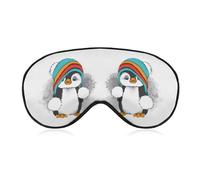 Lyfthologen Smooth Fabric Eye Mask, Cute Penguin Sleep Mask, Sleeping Eye Mask with Adjustable Headband for Men, Women