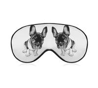 Lyfthologen Smooth Fabric Eye Mask, French Bulldog Sleep Mask, Sleeping Eye Mask with Adjustable Headband for Men, Women