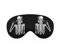 Lyfthologen Smooth Fabric Eye Mask, Funny Rock and Roll Skeleton Skull Sleep Mask, Sleeping Eye Mask with Adjustable Headband for Men, Women