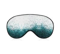 Lyfthologen Smooth Fabric Eye Mask, Glitter Blue Teal Sleep Mask, Sleeping Eye Mask with Adjustable Headband for Men, Women