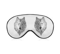 Lyfthologen Smooth Fabric Eye Mask, Gray Wolf Sleep Mask, Sleeping Eye Mask with Adjustable Headband for Men, Women