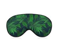 Lyfthologen Smooth Fabric Eye Mask, Green Tropical Jungle Plant Sleep Mask, Sleeping Eye Mask with Adjustable Headband for Men, Women