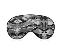 Lyfthologen Smooth Fabric Eye Mask, Grey Camouflage Sleep Mask, Sleeping Eye Mask with Adjustable Headband for Men, Women