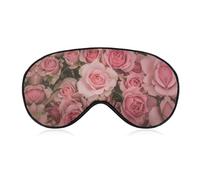Lyfthologen Smooth Fabric Eye Mask, Light Pink Rose Sleep Mask, Sleeping Eye Mask with Adjustable Headband for Men, Women