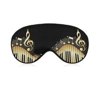 Lyfthologen Smooth Fabric Eye Mask, Music Notes Sleep Mask, Sleeping Eye Mask with Adjustable Headband for Men, Women