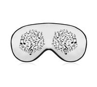 Lyfthologen Smooth Fabric Eye Mask, Music Notes Sleep Mask, Sleeping Eye Mask with Adjustable Headband for Men, Women