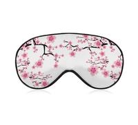 Lyfthologen Smooth Fabric Eye Mask, Plum Blossom Sleep Mask, Sleeping Eye Mask with Adjustable Headband for Men, Women