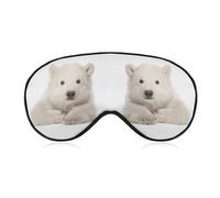Lyfthologen Smooth Fabric Eye Mask, Polar Bear Sleep Mask, Sleeping Eye Mask with Adjustable Headband for Men, Women