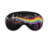 Lyfthologen Smooth Fabric Eye Mask, Rainbow Music Musical Note Sleep Mask, Sleeping Eye Mask with Adjustable Headband for Men, Women
