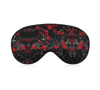 Lyfthologen Smooth Fabric Eye Mask, Red and Black Rose Sleep Mask, Sleeping Eye Mask with Adjustable Headband for Men, Women