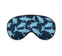 Lyfthologen Smooth Fabric Eye Mask, Shark Shark Pattern Sleep Mask, Sleeping Eye Mask with Adjustable Headband for Men, Women